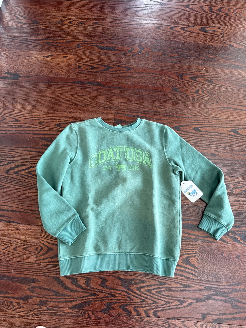 Brand new Green youth 'Goat USA' Crewneck Sweatshirt